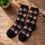 I Love Dad Custom Face Socks