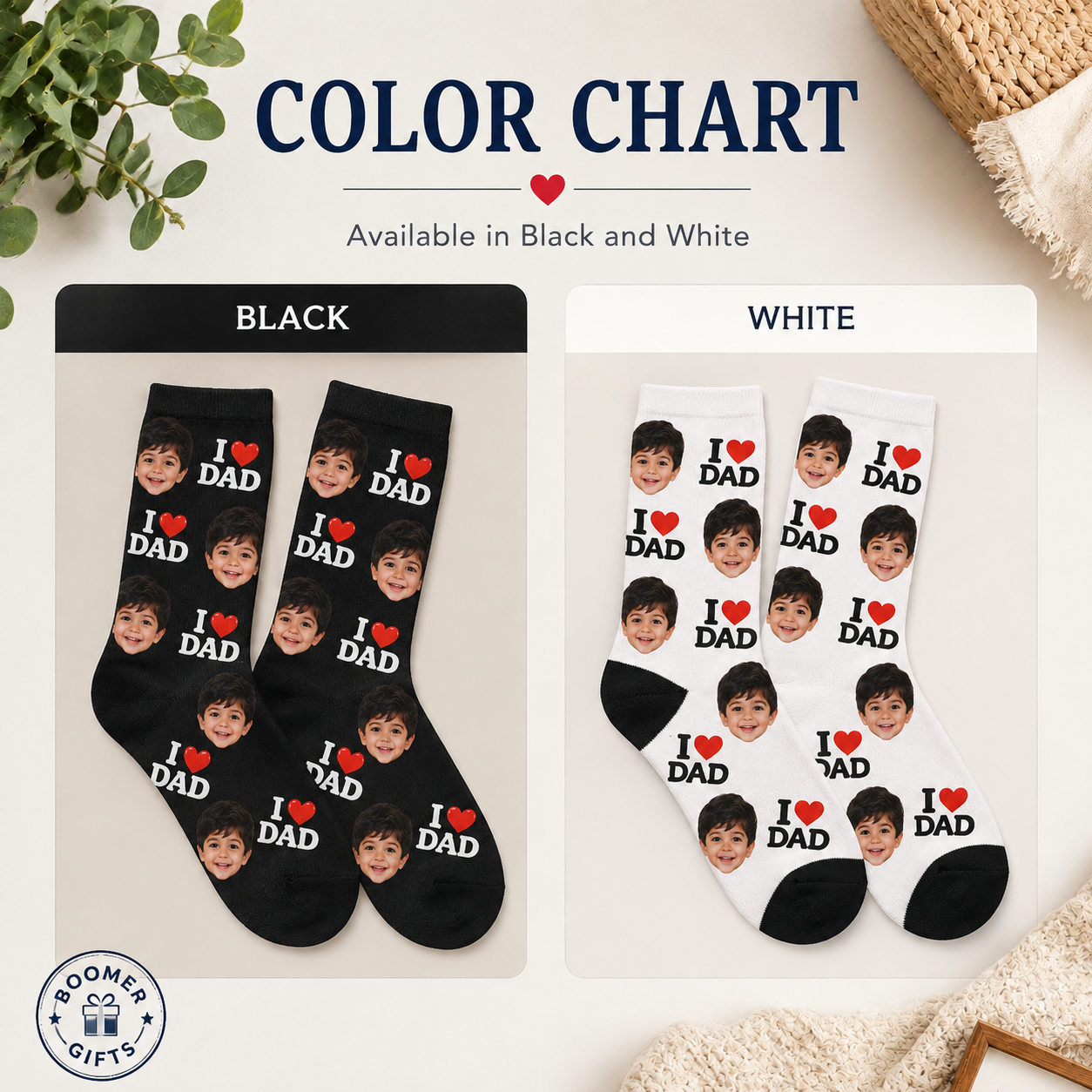 I Love Dad Custom Face Socks