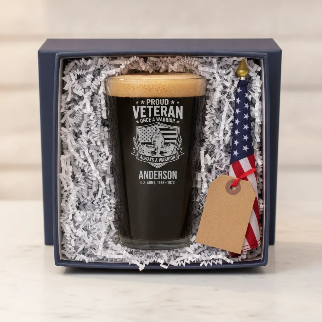 Once a Warrior Always a Warrior Veteran Pint GlassOnce a Warrior Always a Warrior Veteran Pint Glass