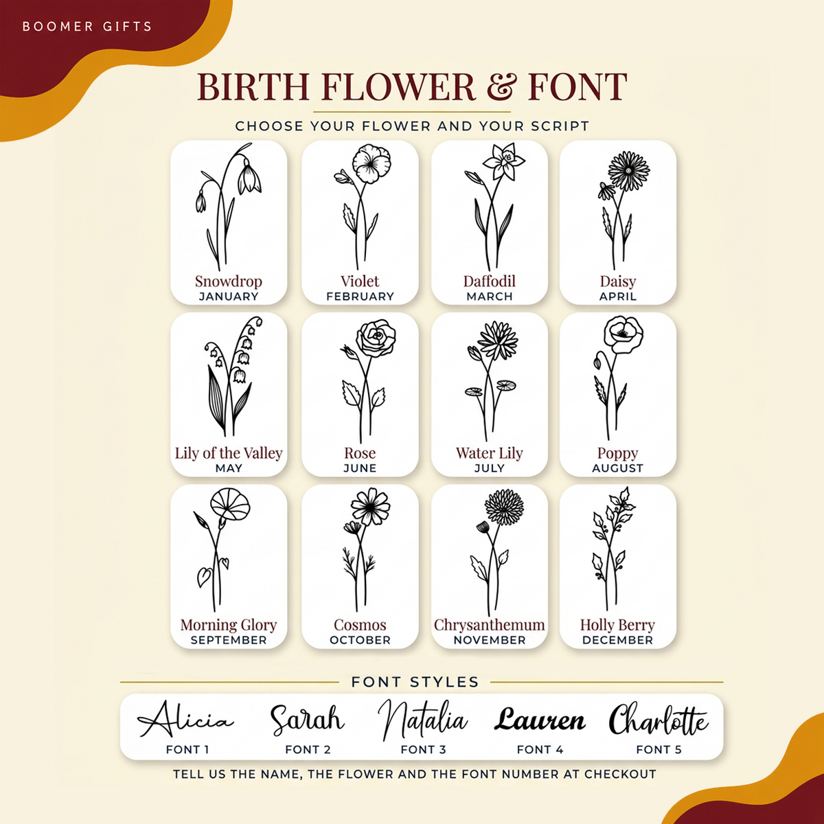 Birth Flower Travel Jewelry Case