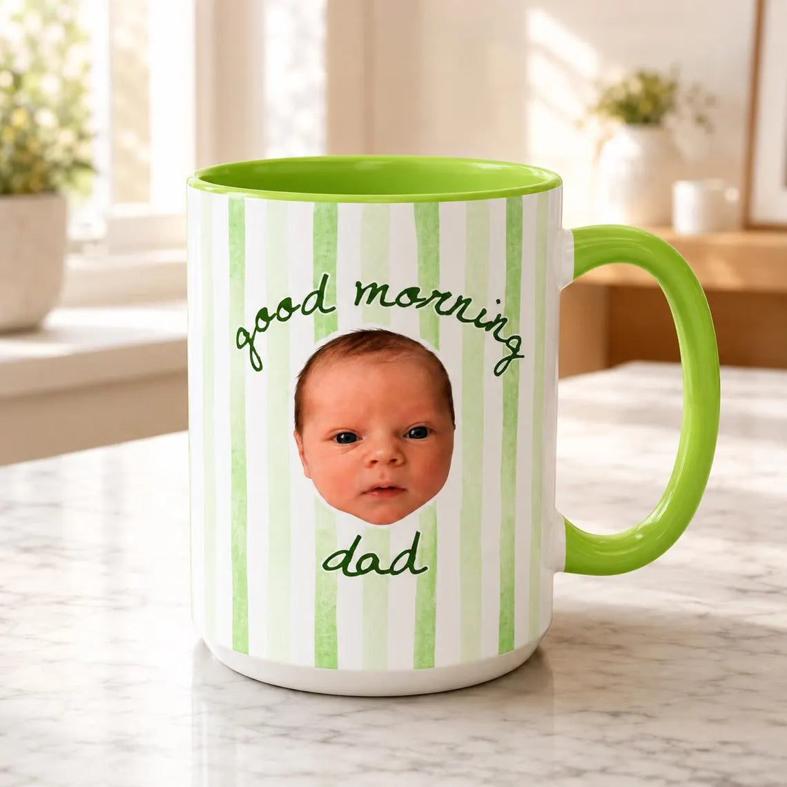 Personalized Baby Face Mug for Dad