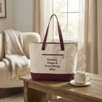 Personalized Canvas Tote Bag with Zipper