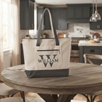 Personalized Canvas Tote Bag with Zipper