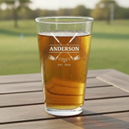 Personalized Crossed Clubs Pint Glass