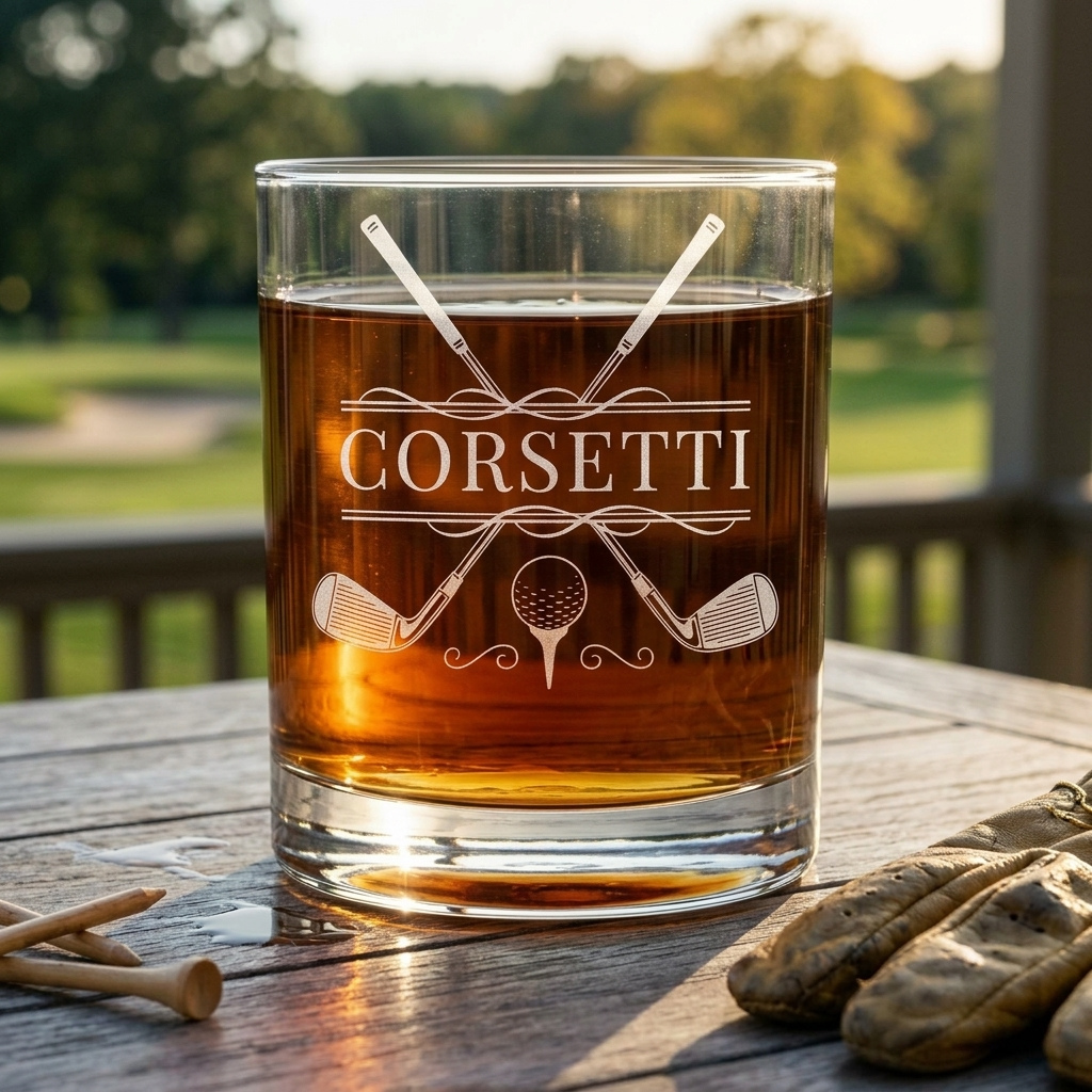 Personalized Golf Whiskey Glass