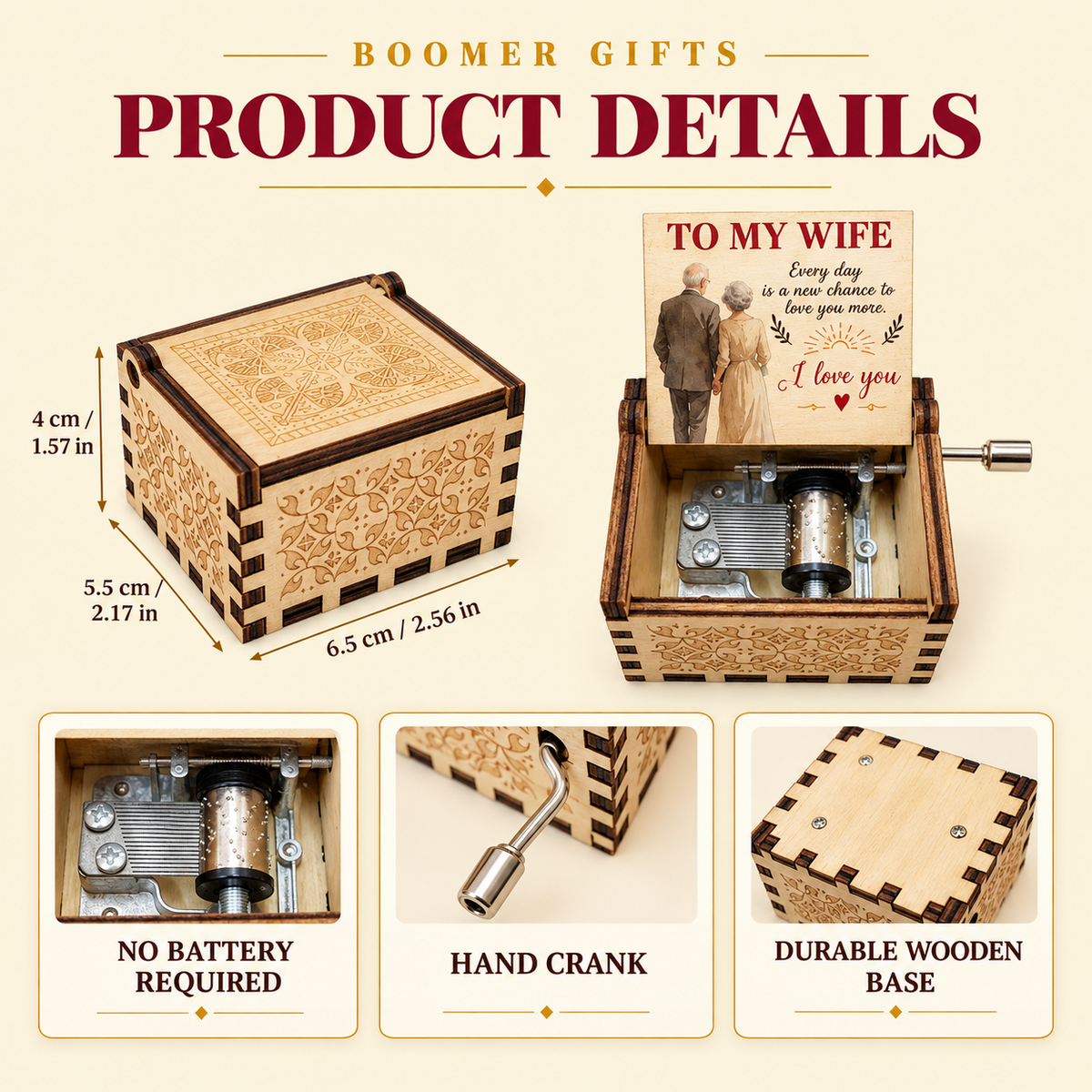 Personalized Hand-Crank Music Box