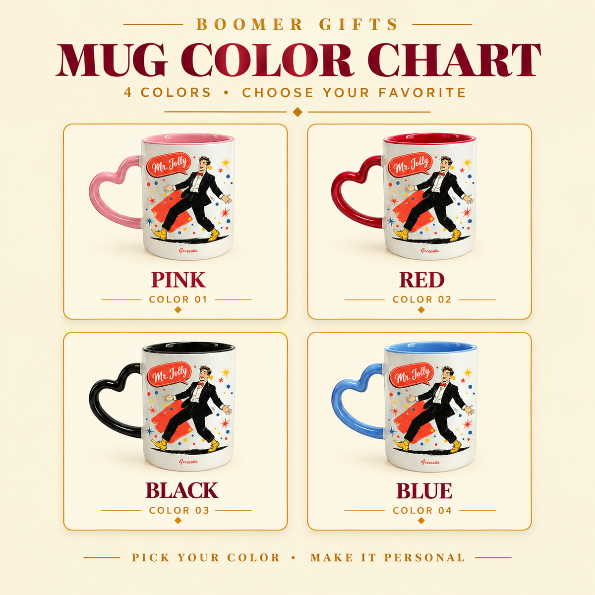Personalized Heart Handle Mug