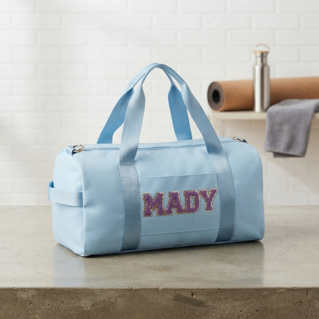 Personalized Letter Patch Duffel Bag