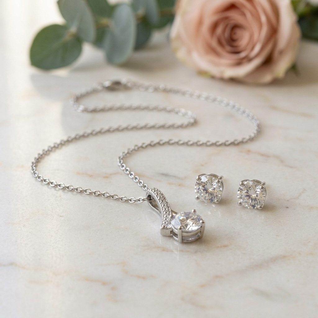 Personalized Milestone Necklace and Earrings Set