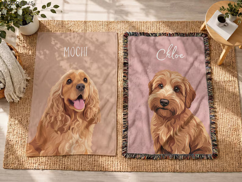 Custom Pet Portrait Blanket