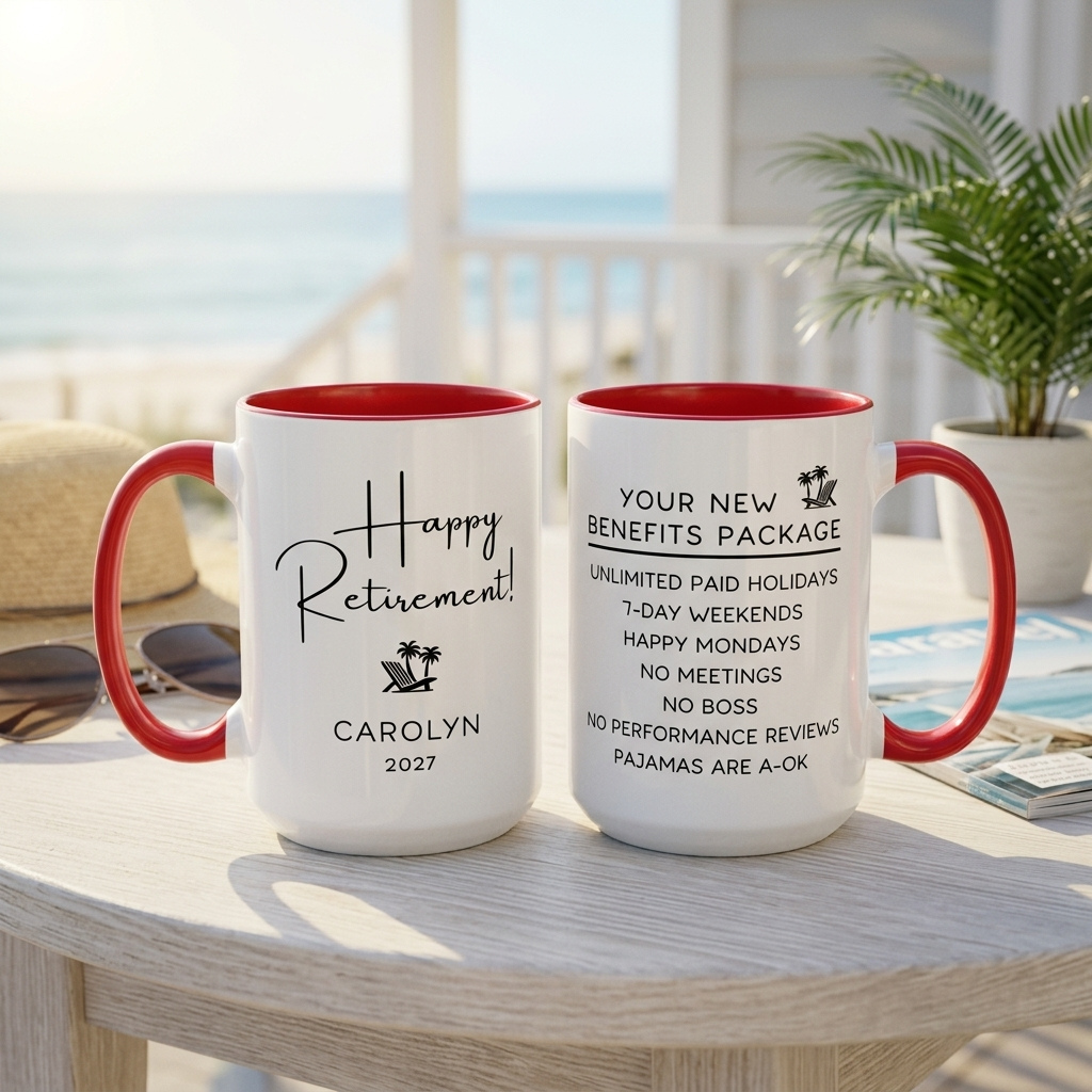 Personalized Retirement Benefits Mug