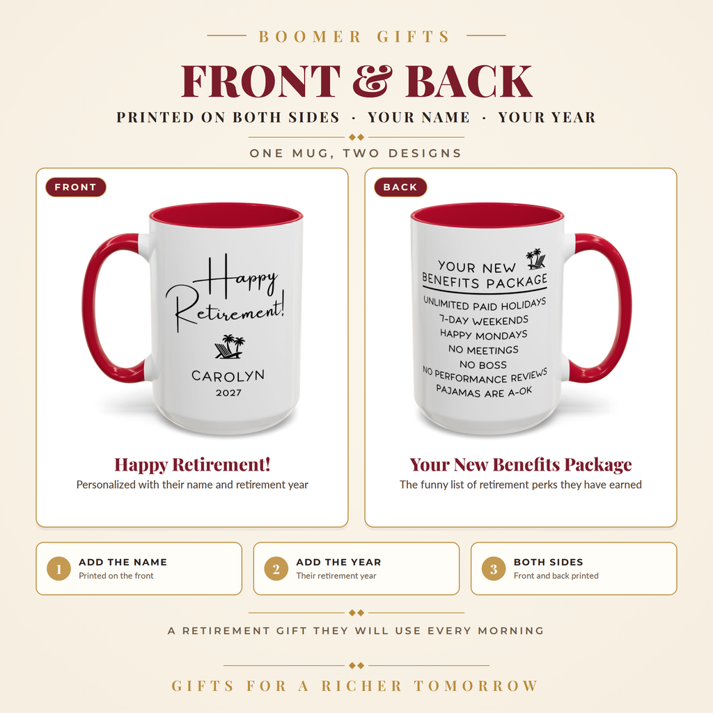 Personalized Retirement Benefits Mug