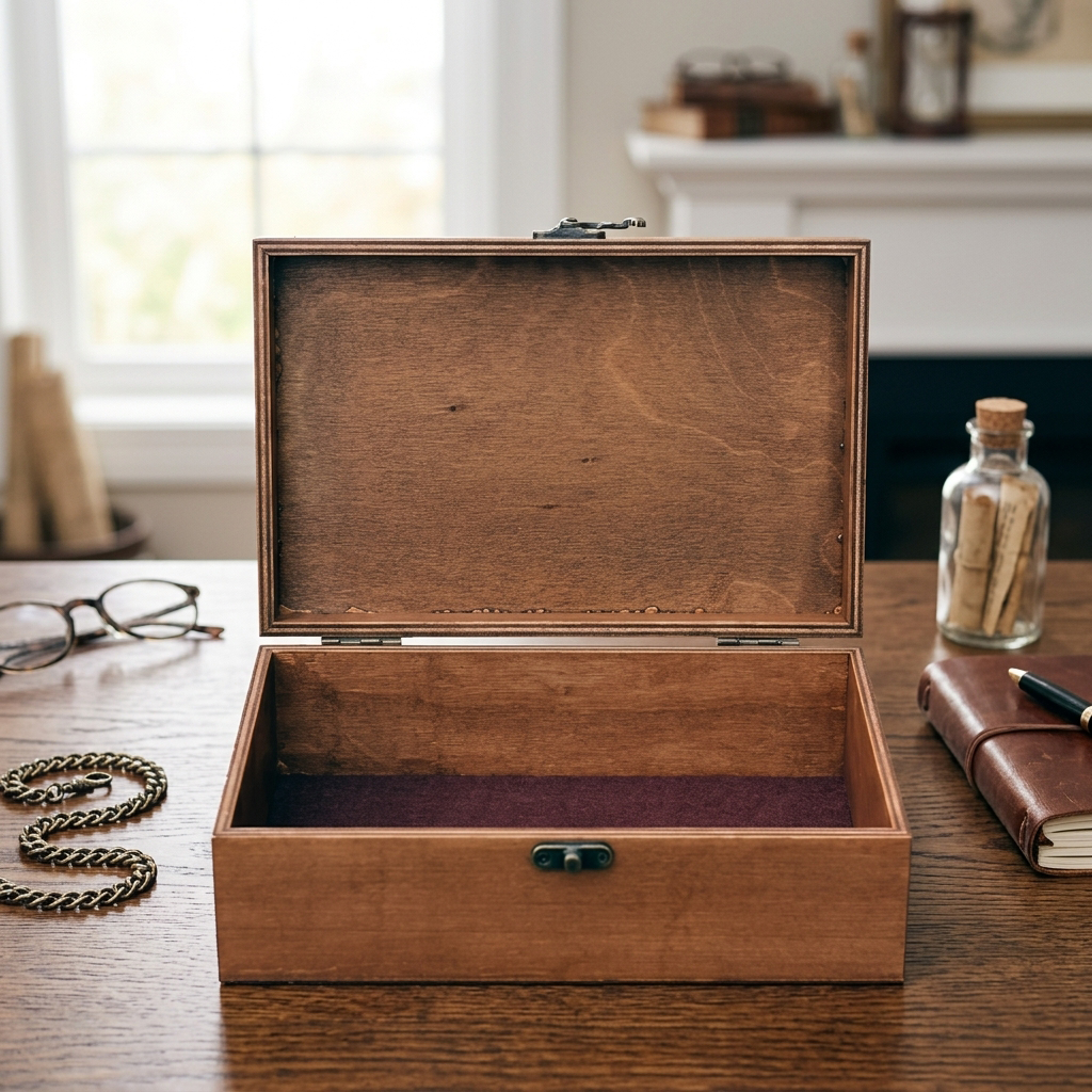 Personalized Wooden Keepsake Box with Monogram