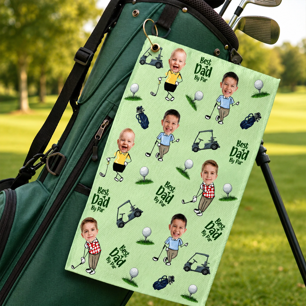 Personalized Best Dad By Par Golf Towel
