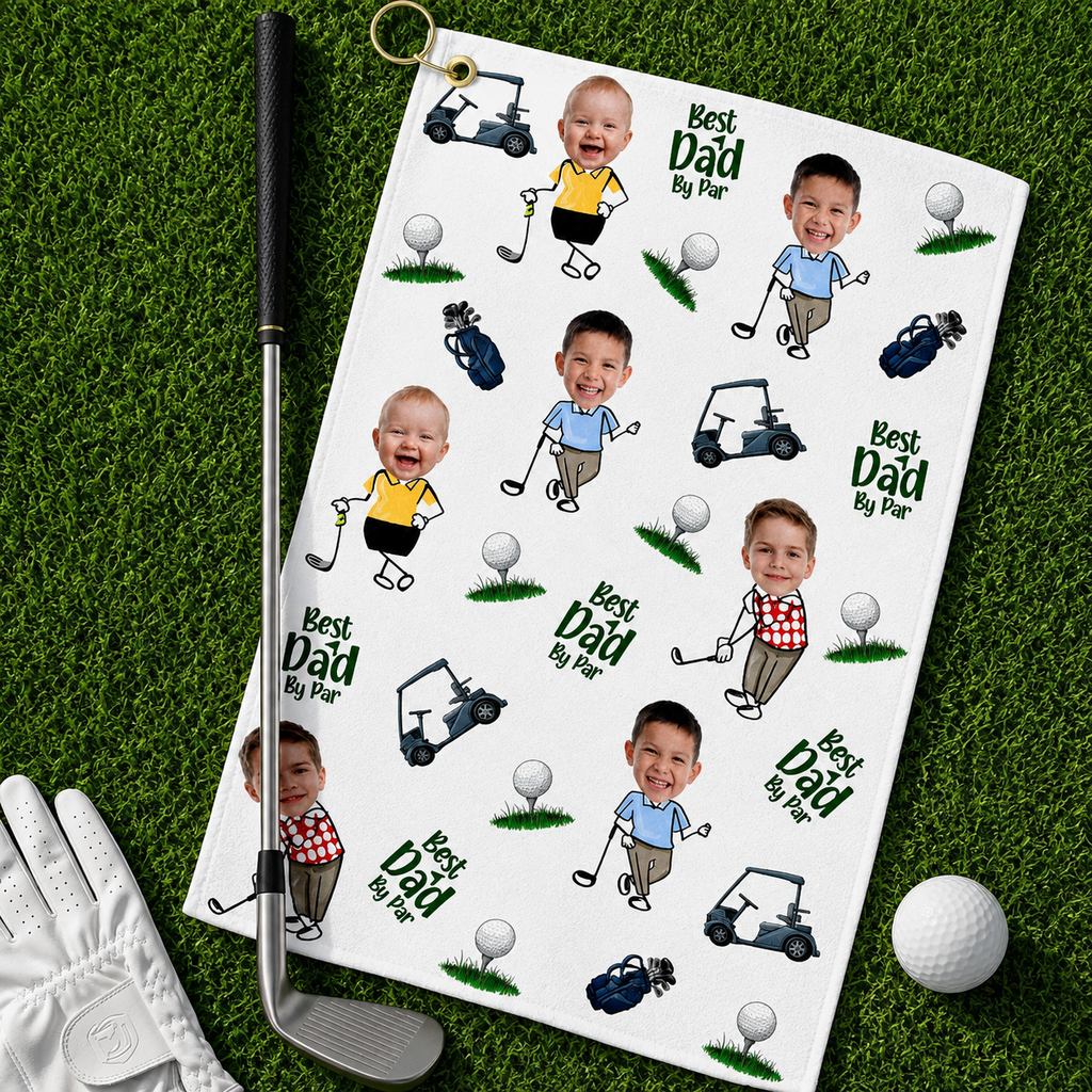 Personalized Best Dad By Par Golf Towel