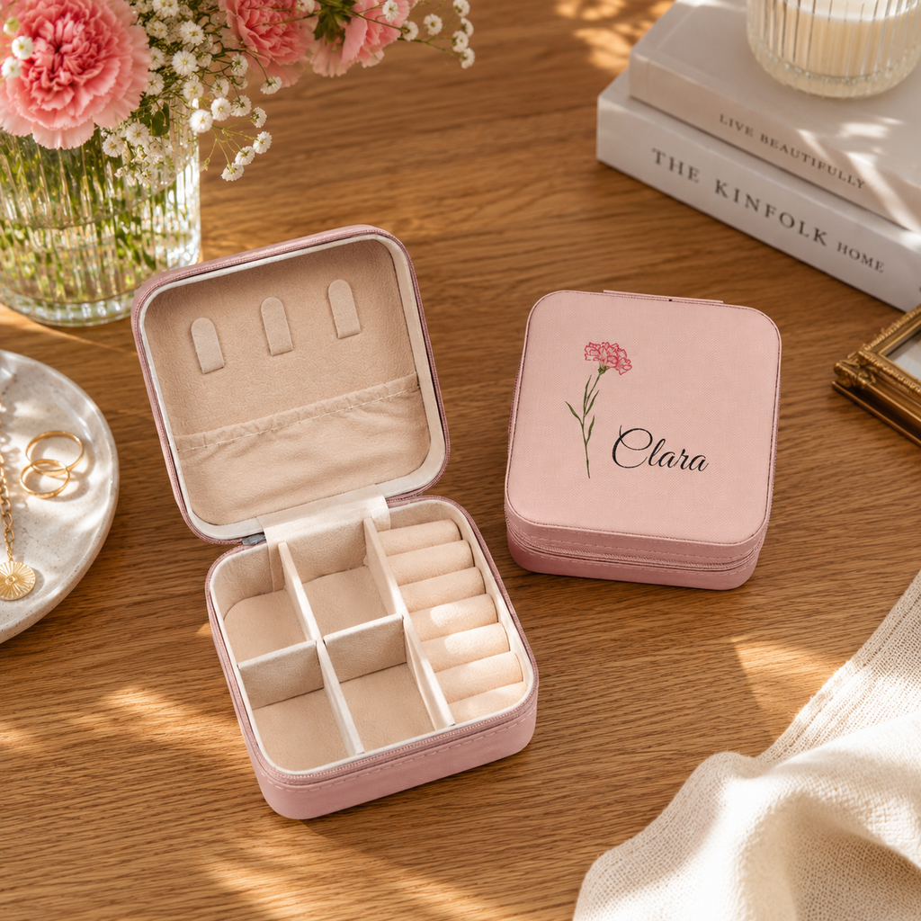 Personalized Birth Flower Jewelry Box