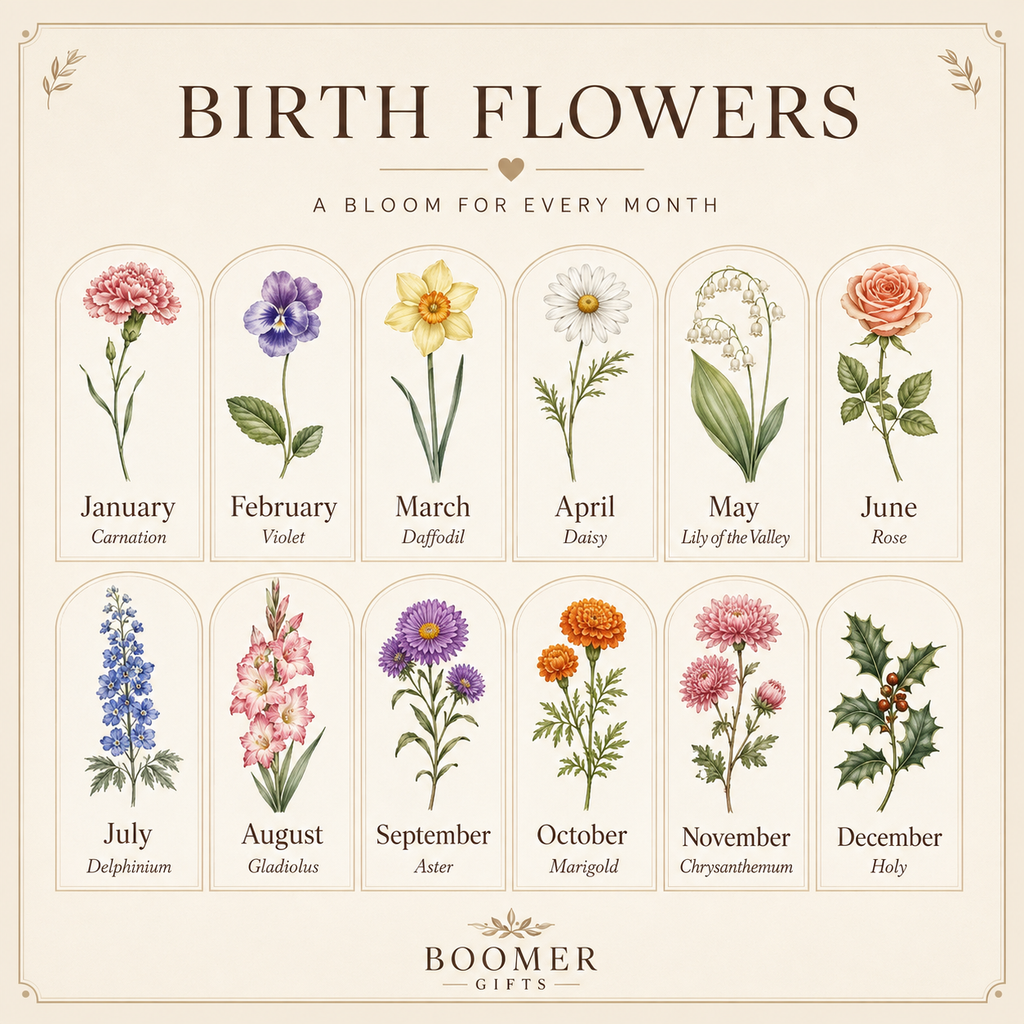 Personalized Birth Flower Jewelry Box
