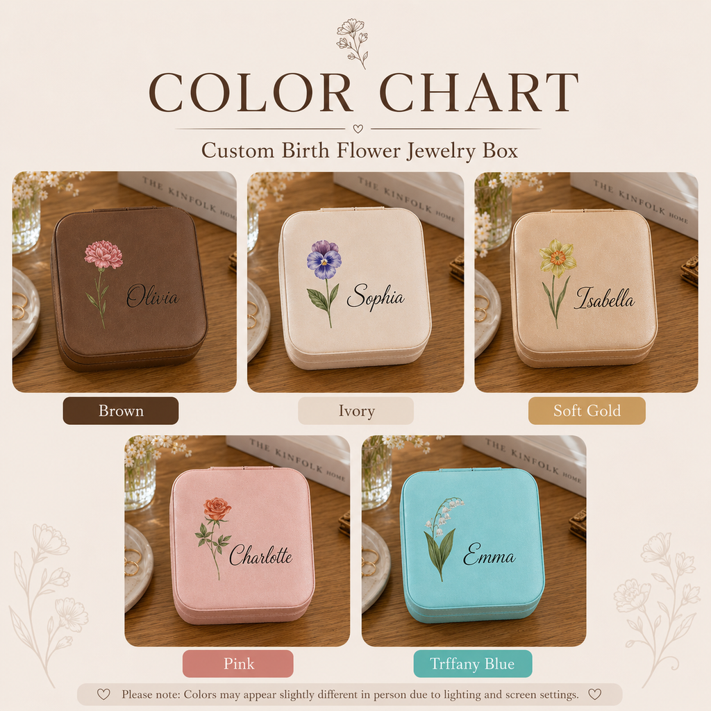 Personalized Birth Flower Jewelry Box