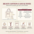 Personalized Canvas Tote Bag with Zipper