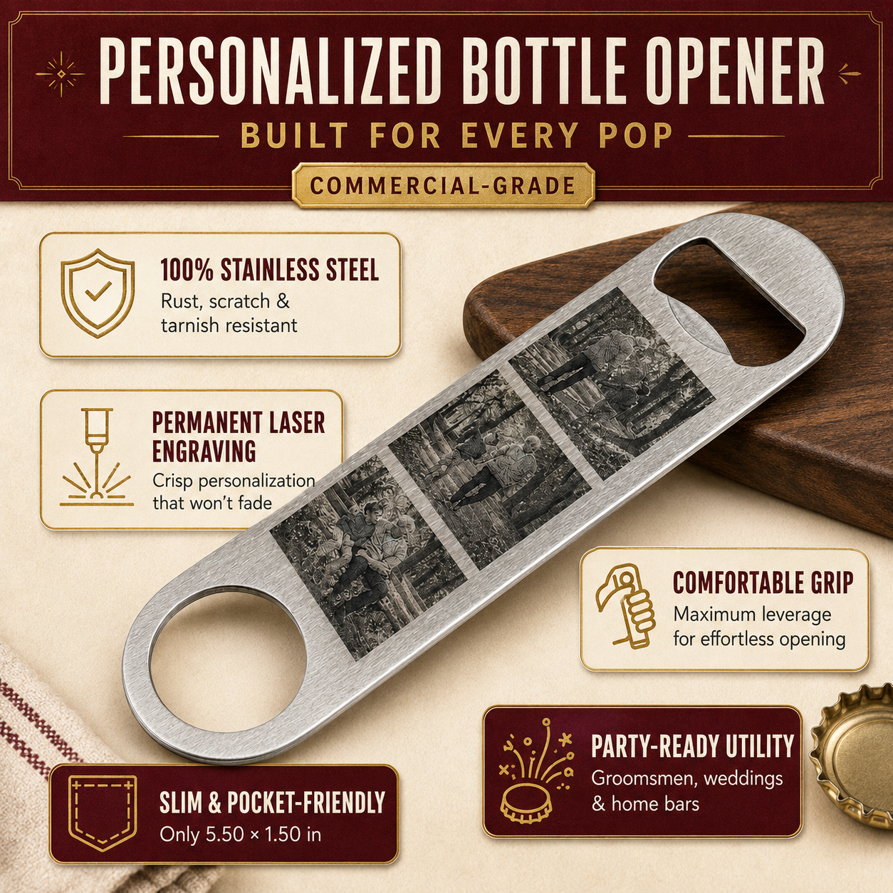 Personalized Photo Bottle Opener