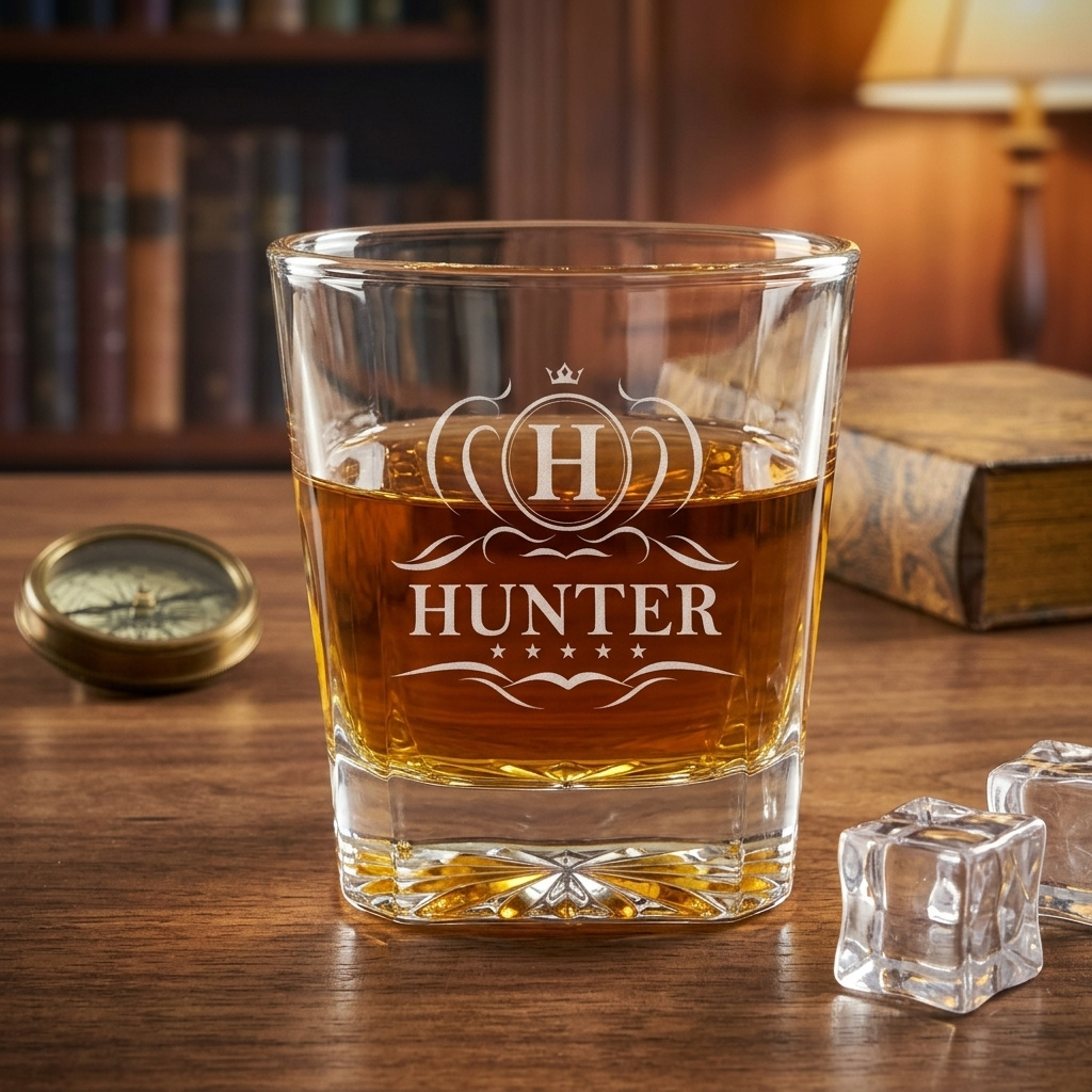 Monogram Whiskey Glass