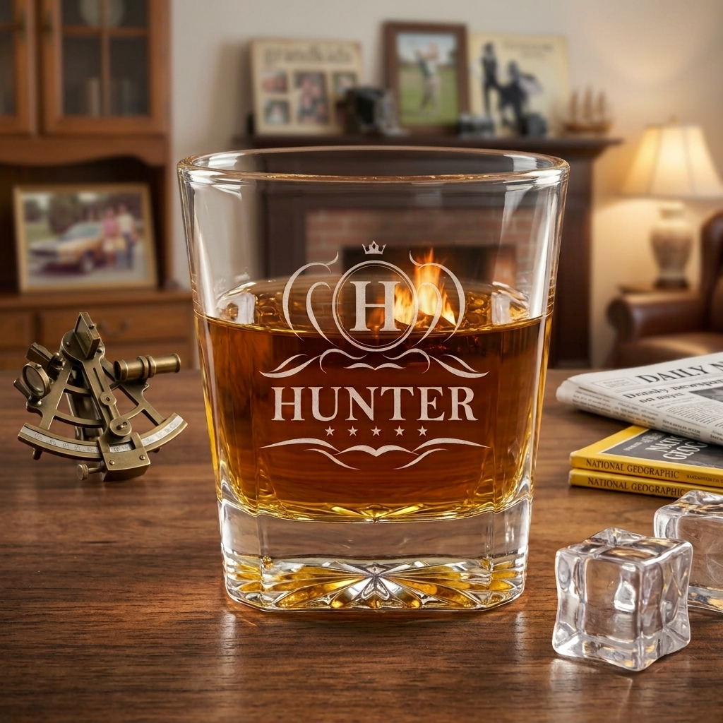 Monogram Whiskey Glass