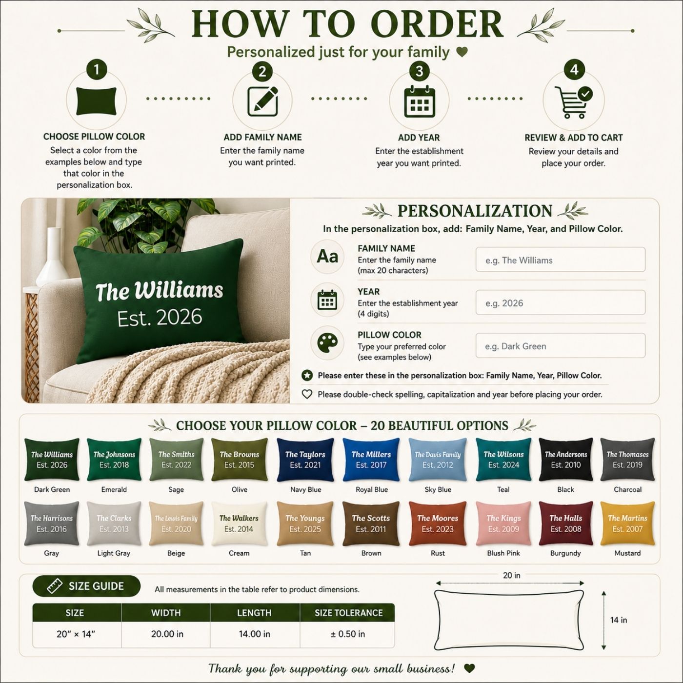 Personalized Family Name Pillow