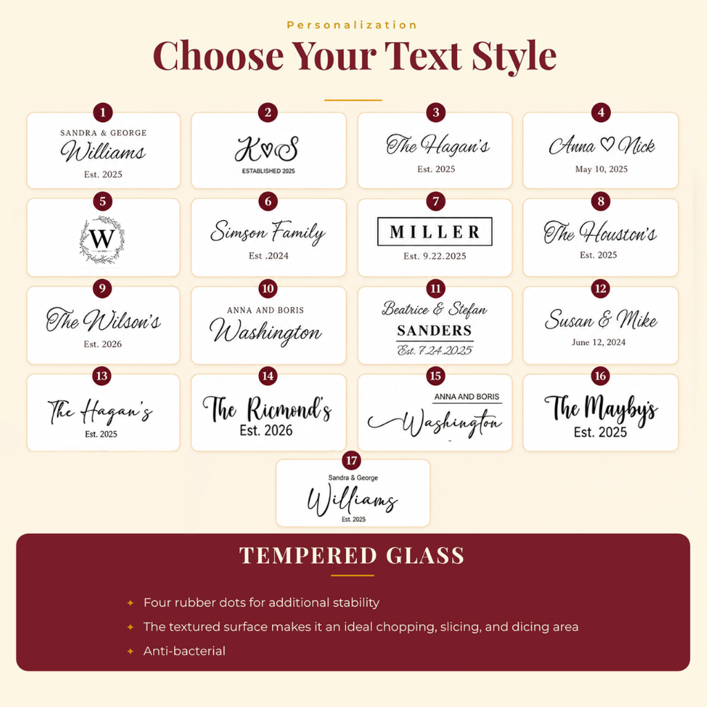 Personalized Wildflower Glass Cutting Board