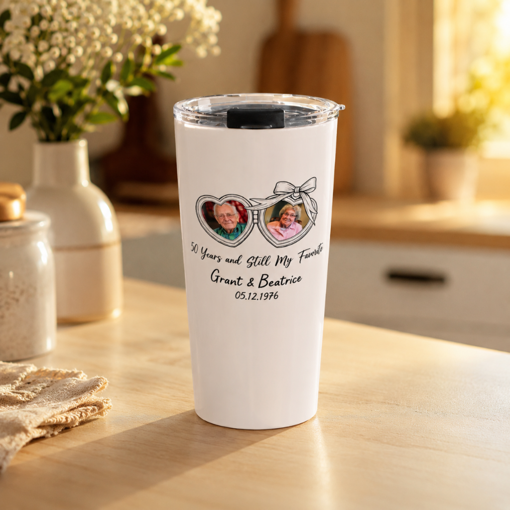 Personalized Couples Photo Tumbler
