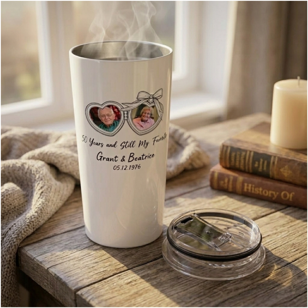 Personalized Couples Photo Tumbler