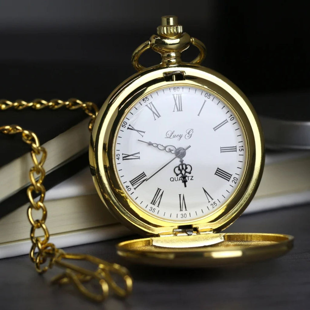 Personalized Engraved Gold Pocket Fob Watch