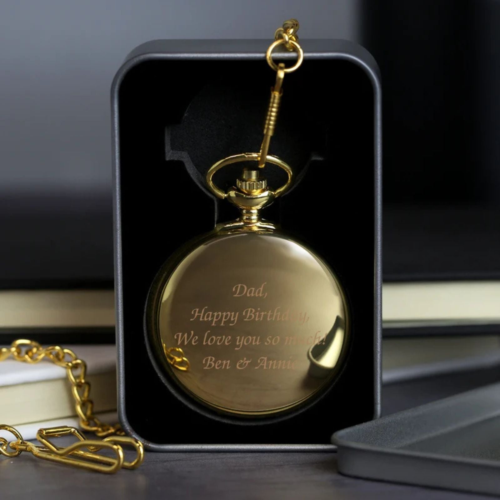 Personalized Engraved Gold Pocket Fob Watch