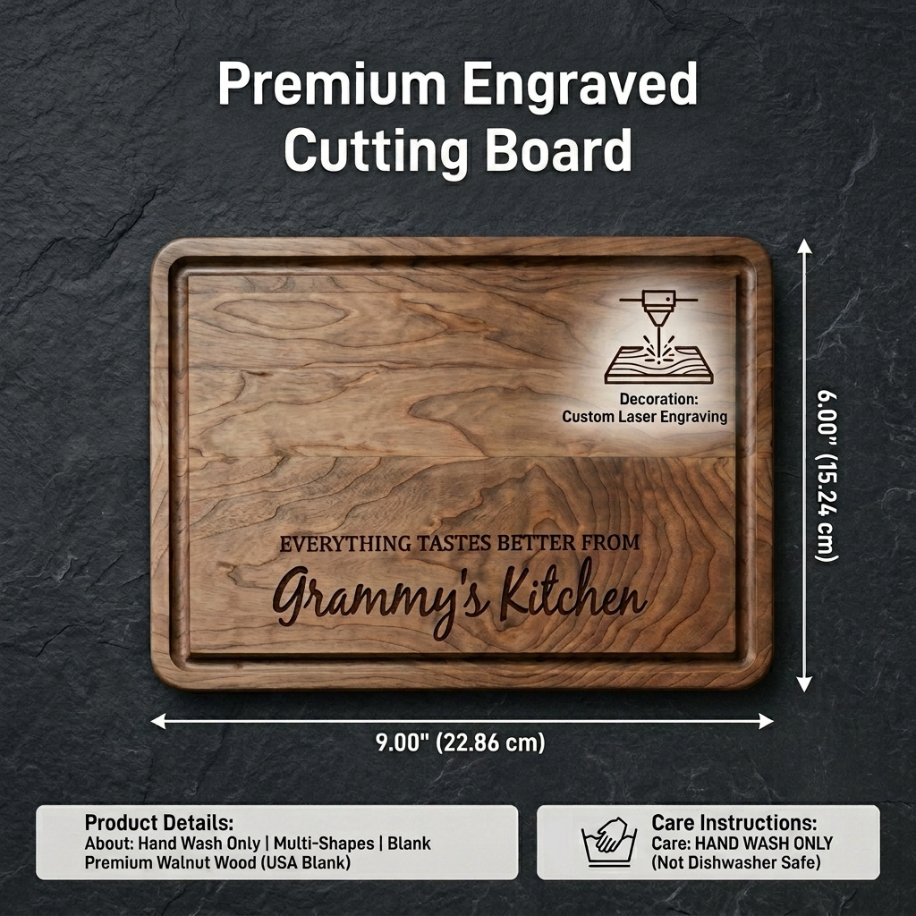 Personalized Grandma's Kitchen Wood Cutting Board