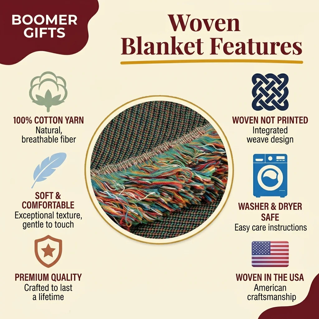 Personalized Mom and Kids Photo Woven Blanket