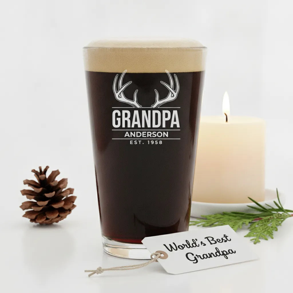 Antlers Grandpa Pint Glass