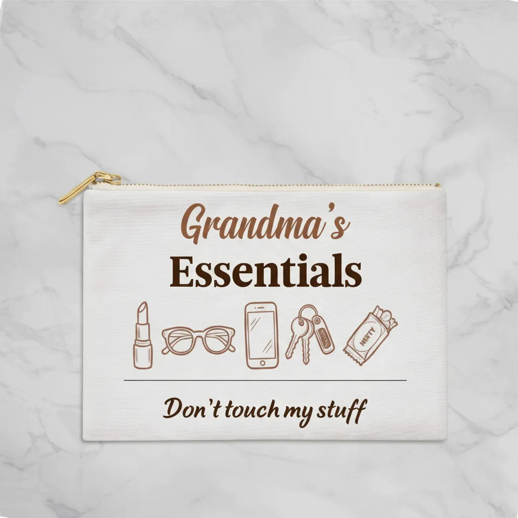 Fabric Zippered Pouch Large - Grandma's Essentials