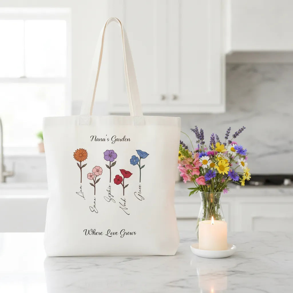 Flowers Design - Where Love Grows Tote Bag