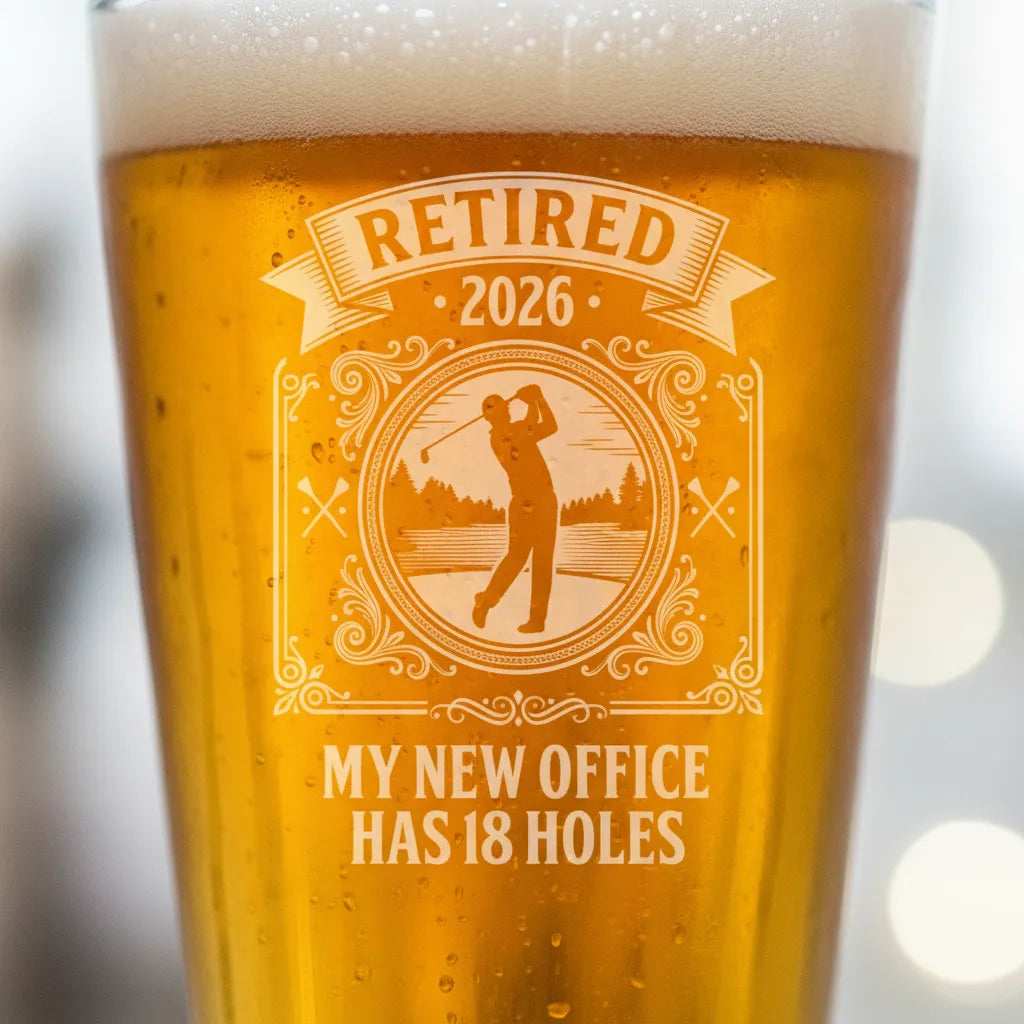 My New Office Has 18 Holes Retirement Pint Glass
