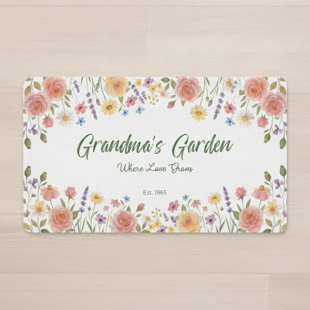 Polyester Doormat Grandma's Garden