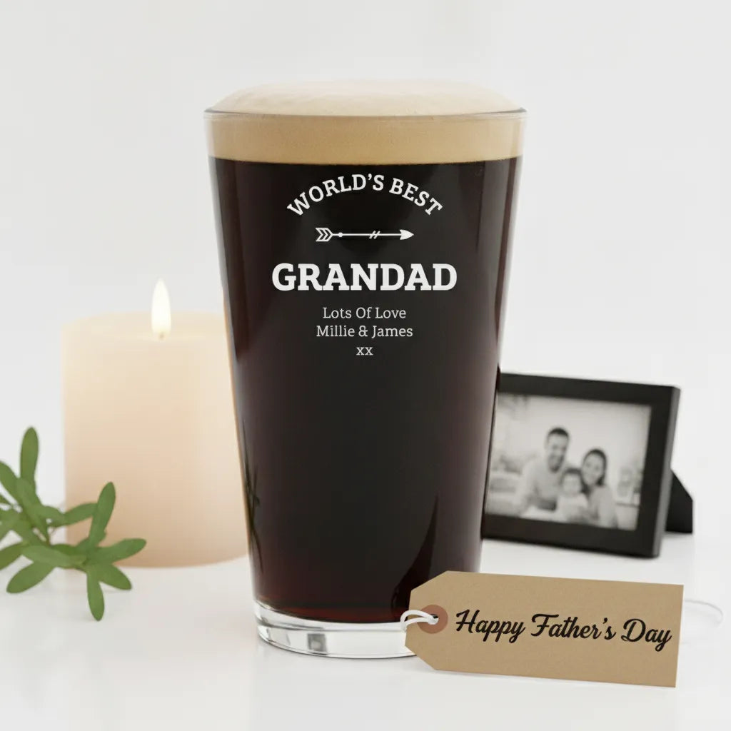World's Best Grandpa Personalized Pint Glass