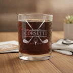 Personalized Cross Clubs Golf Whiskey Glass