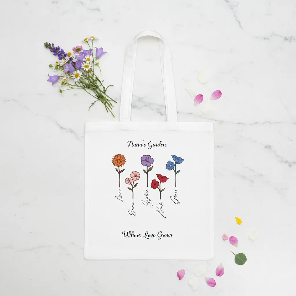 Flowers Design - Where Love Grows Tote Bag