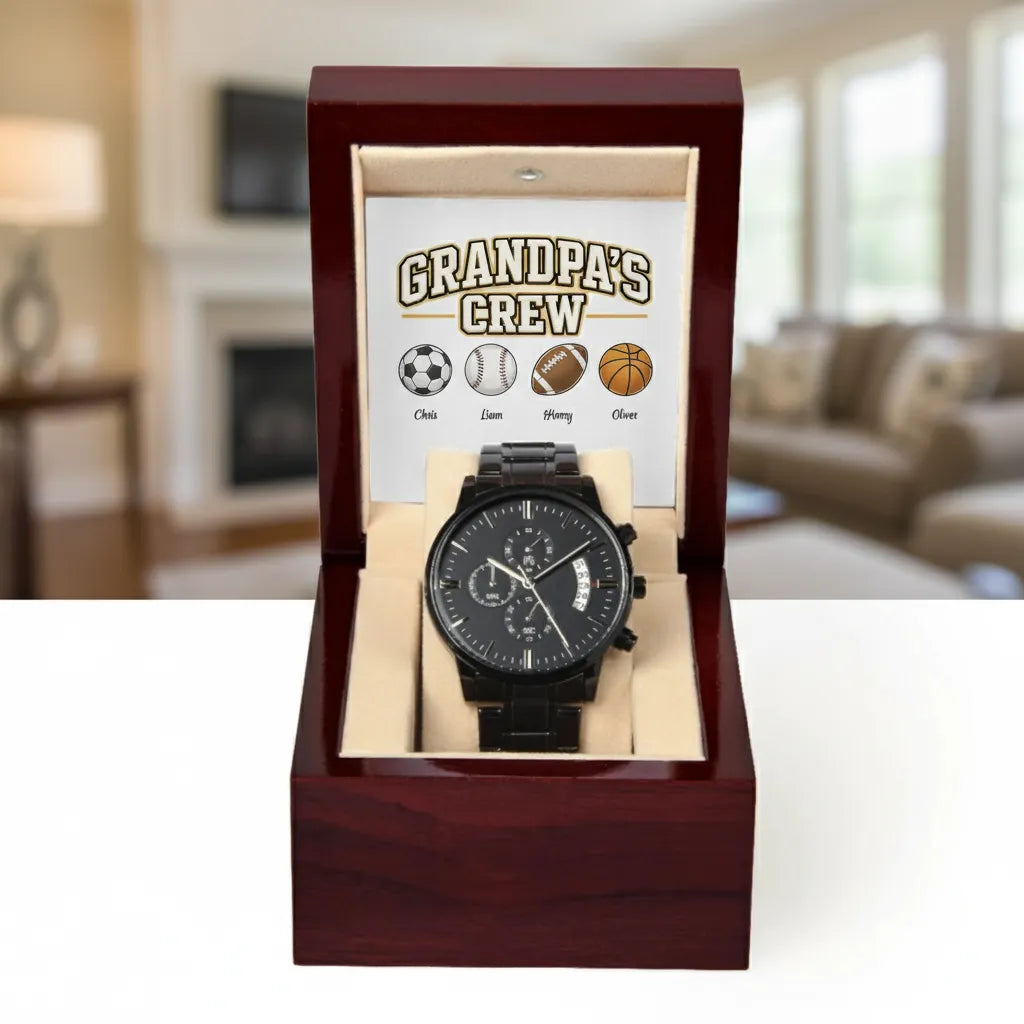 Black Chronograph Watch Grandpa's Crew