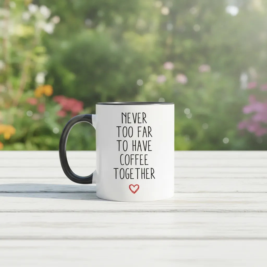 Never Too Far Map Location Accent Coffee Mug (11oz)