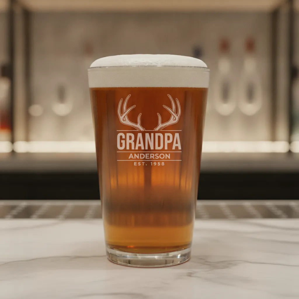 Antlers Grandpa Pint Glass