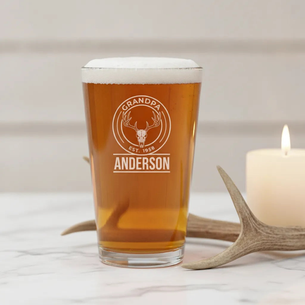 Personalized Grandpa Hunter Pint Glass