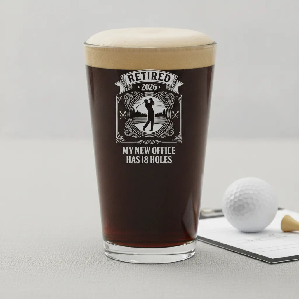 My New Office Has 18 Holes Retirement Pint Glass