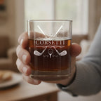 Personalized Cross Clubs Golf Whiskey Glass