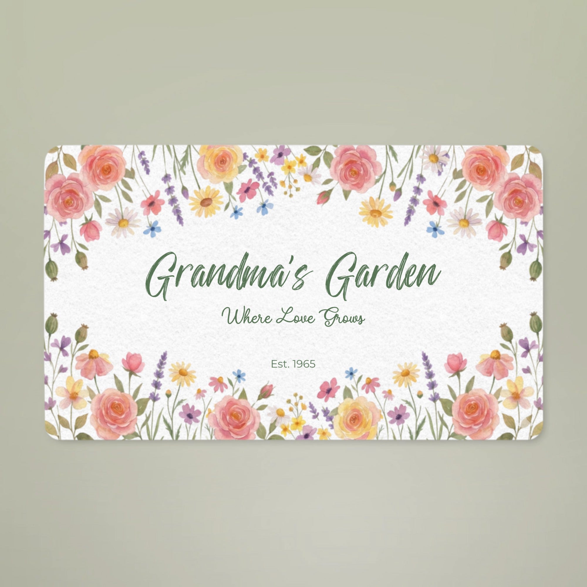 Polyester Doormat Grandma's Garden