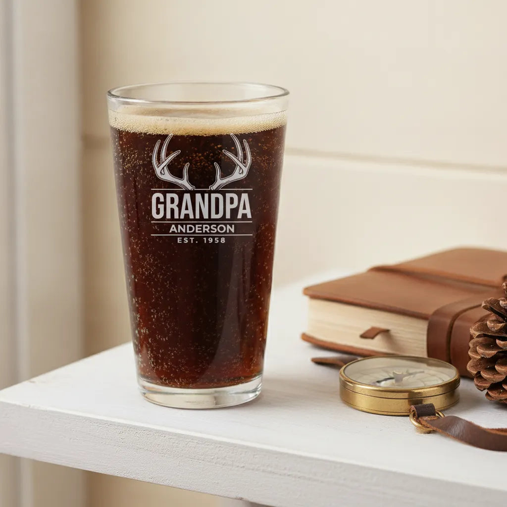 Antlers Grandpa Pint Glass